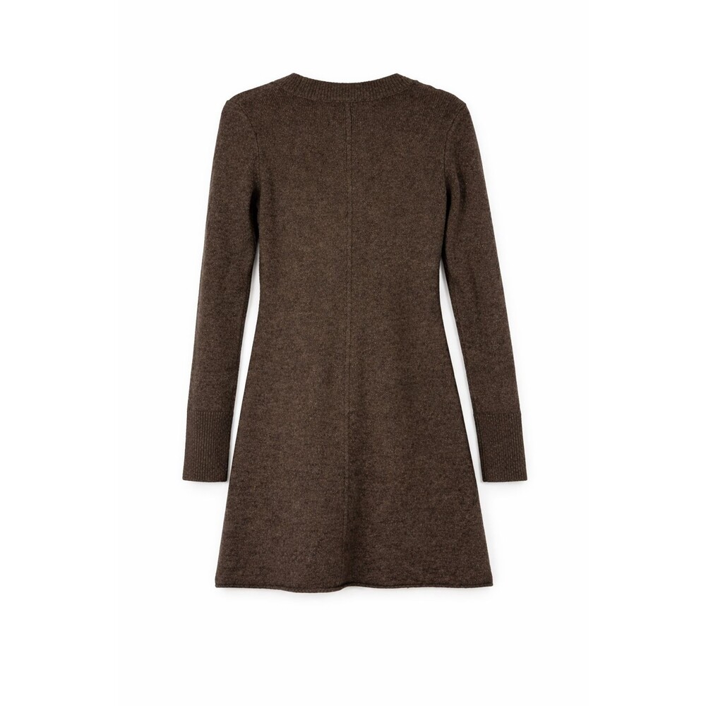 MADEWELL Scoopneck Sweater Mini Dress S Molasses Brown Cotton Merino NWT B21 - Picture 3 of 5